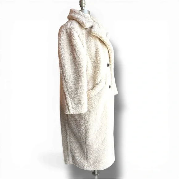 Karen Millen Petite Longline Borg Coat - Picture 6 of 7